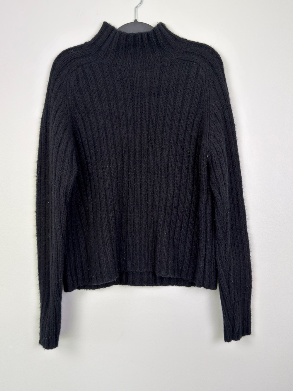 Vintage 90s The Limited America Katherine Black Wool Blend Mock Neck Sweater L